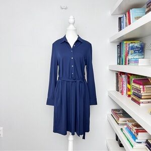 Untuck it for her Jersey-Knit Frances Shirt Dress -Navy Medium